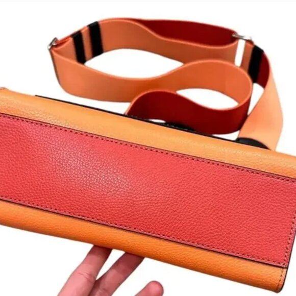 MARC JACOBS Mini Pebbled Double Top Handle Bag in Orange - Picture 4 of 14